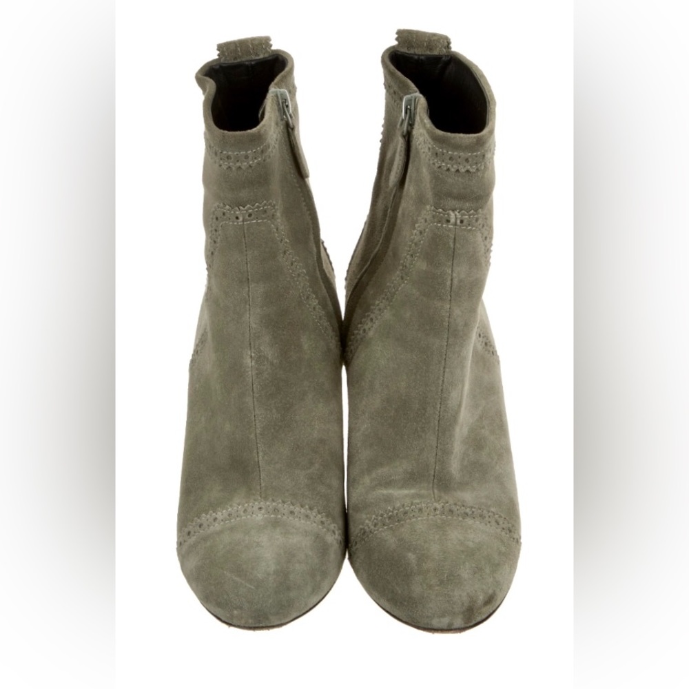 BALENCIAGA SUEDE WEDGE ANKLE BOOTIES EU 39.5 OLIVE GREEN - Picture 3 of 4